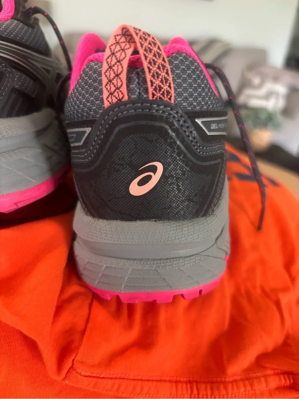 Asics Women’s Gray and Hot Pink GEL Running Sneakers